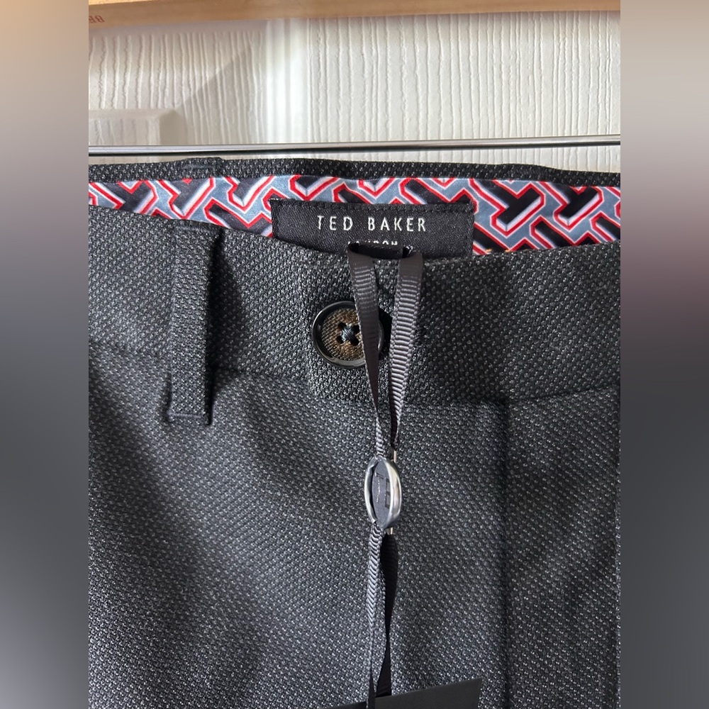 Ted Baker London Men’s Charcoal MMT-BEEZTRO Semi Plain Trousers Size 34R $175 - Picture 11 of 16